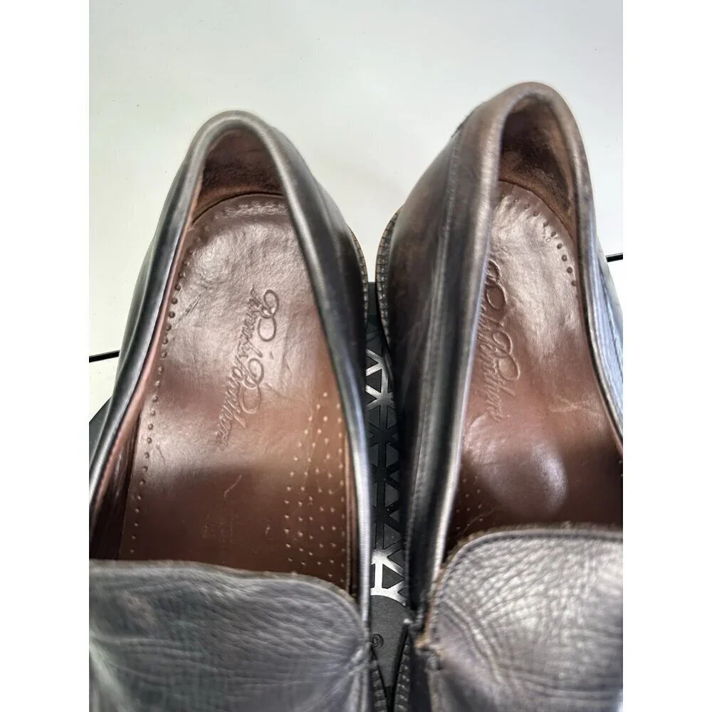Brooks Brothers Brown Leather Vintage Oxford Loafers Shoes - 10 D - Italy
